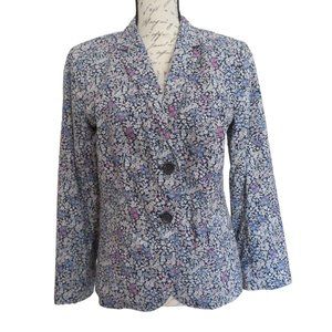 🎉HP🎉Talbots Lined Floral Cotton Blazer - Size 10 - Great for Spring/Summer - EUC